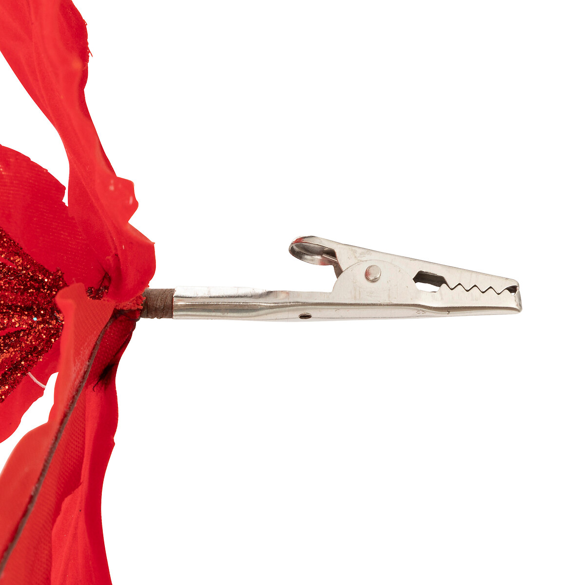 Flor poins&eacute;tia vermelho matte com mola