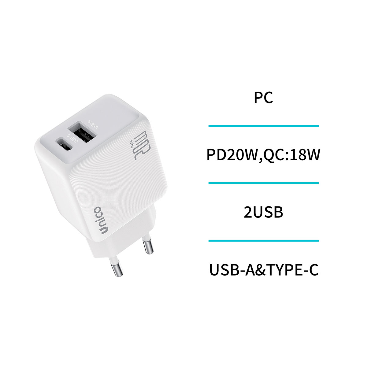 Carregador USB 18W Branco