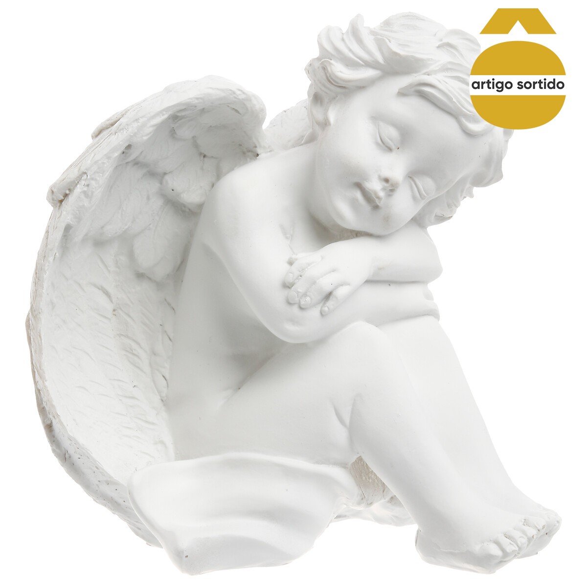 Anjo assis em resina 15cm,  Anjo assis em resina 15cm