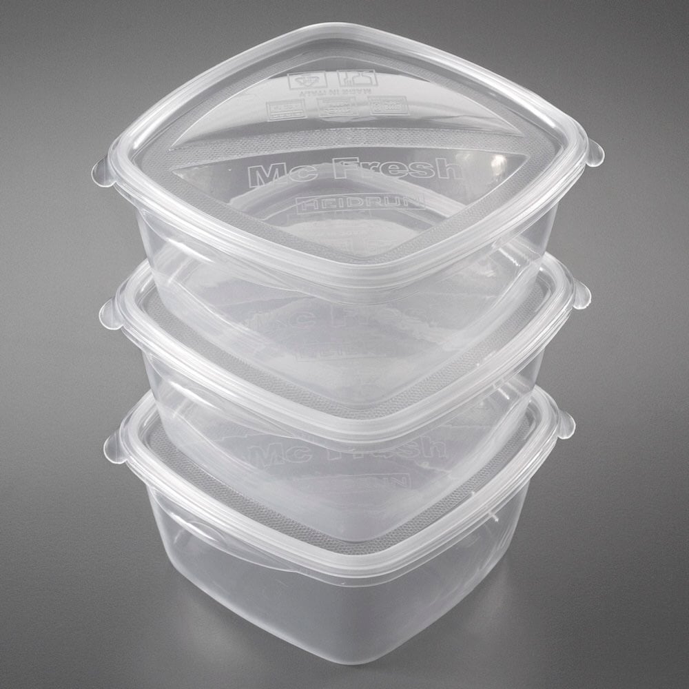 Conjunto de 3 caixas pl&aacute;sticas 1,2l