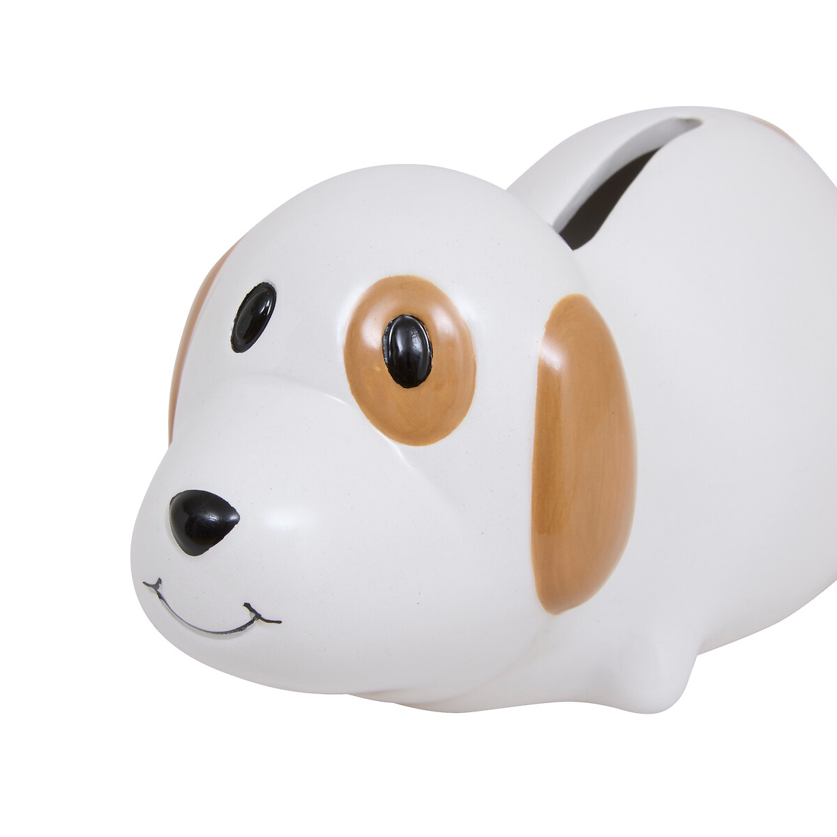 Mealheiro cão branco e castanho 7cm