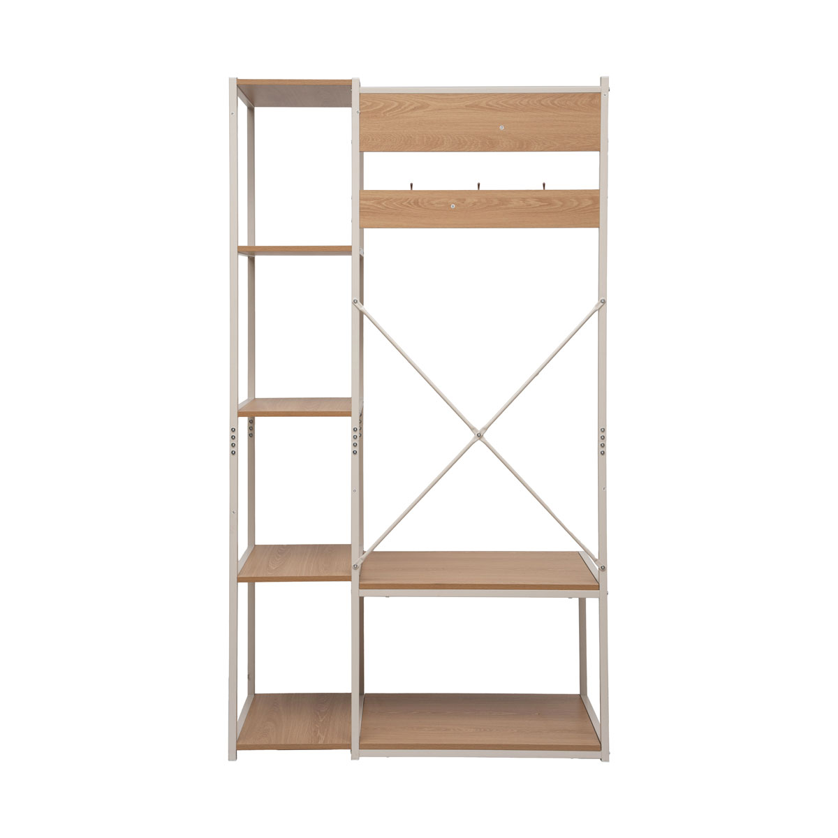 M&oacute;vel de entrada com cabides e prateleiras 178cm