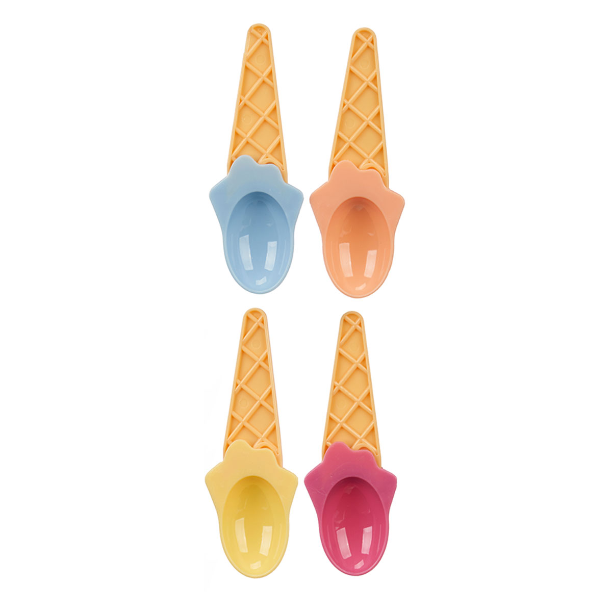 Conjunto de 4 ta&ccedil;as de gelado com colher