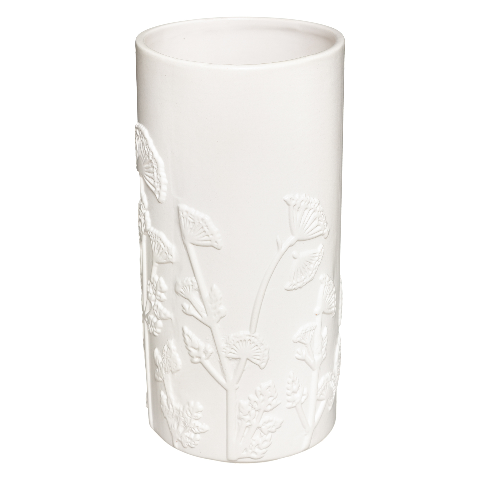 Jarra MIND branca com flores 3d 25cm,  Jarra MIND branca com flores 3d 25cm