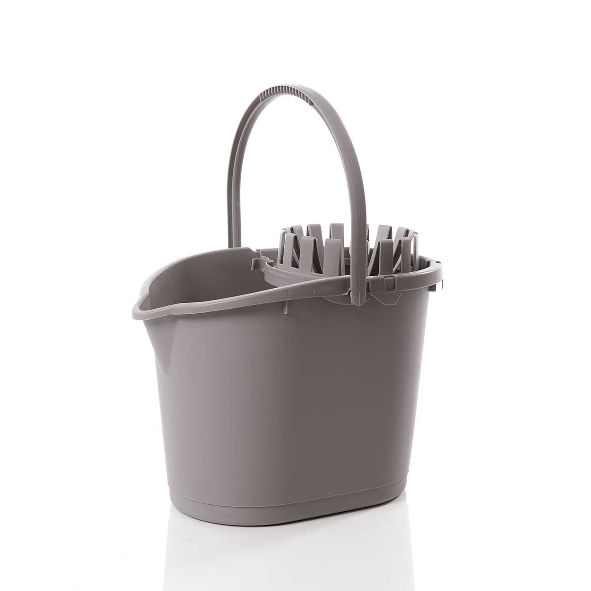 Balde com espremedor taupe 16l