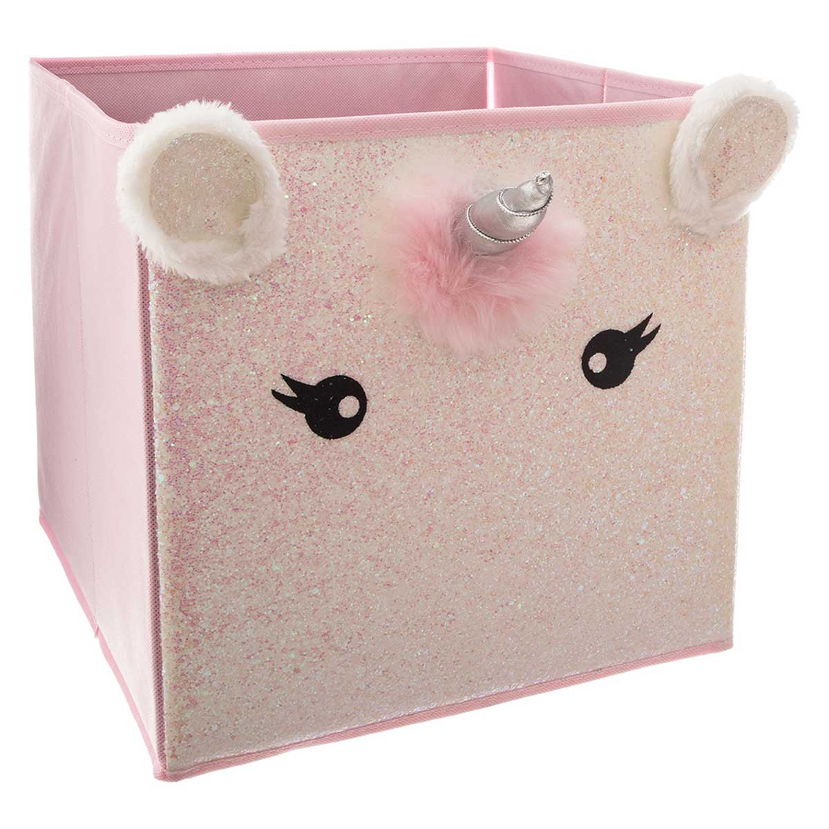 Cubo de arruma&ccedil;&atilde;o unic&oacute;rnio 29x31cm