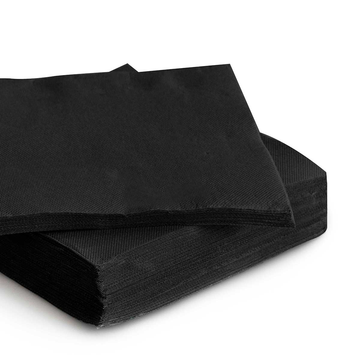 Conjunto de 30 guardanapos preto 38x38cm,  Conjunto de 30 guardanapos preto 38x38cm