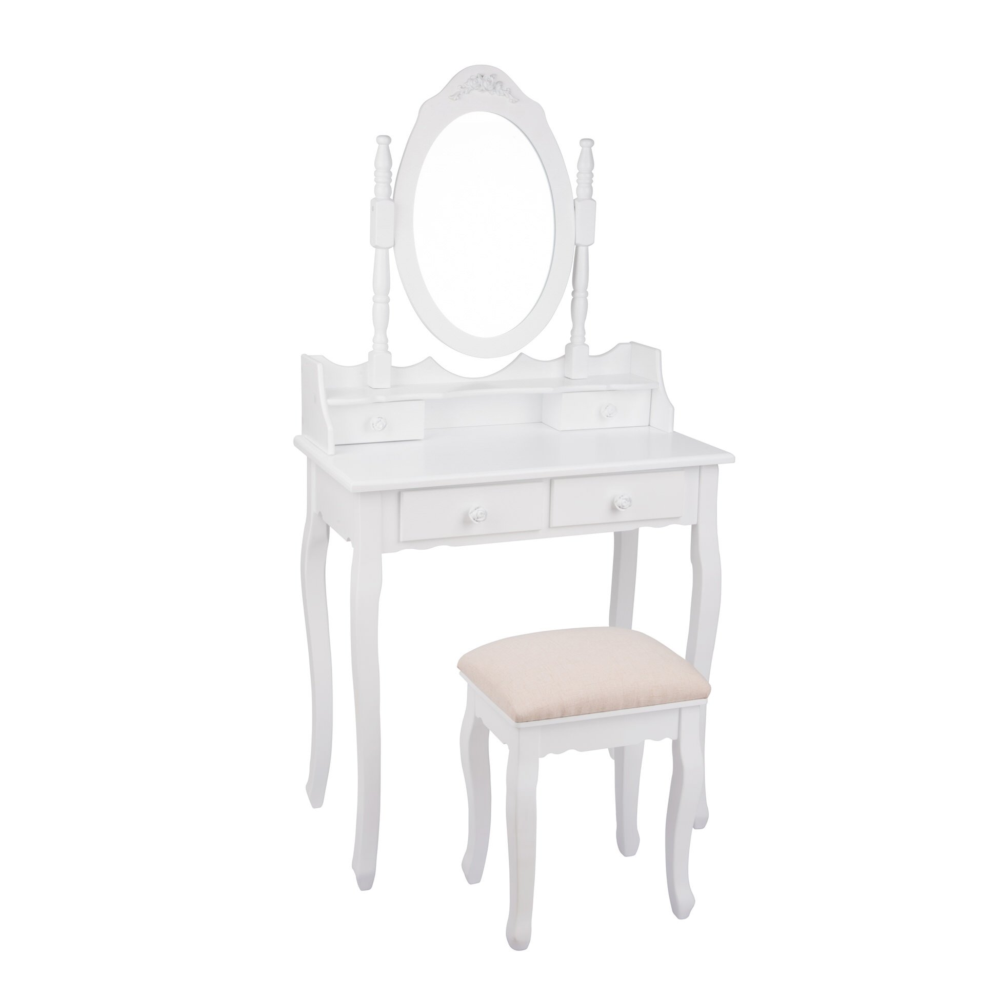 Toucador LILLIOU mdf branco com banco