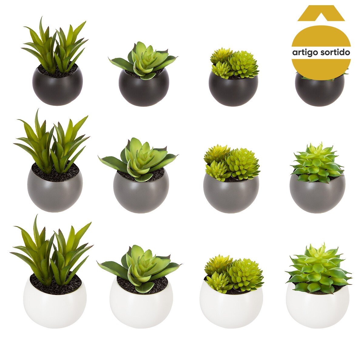 Vaso de íman com planta artificial 8cm