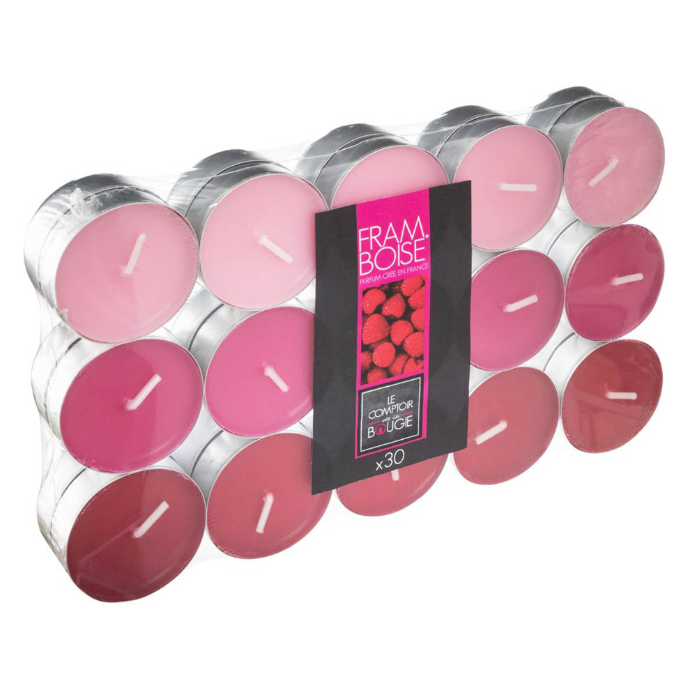Conjunto de 30 velas tealights framboesa