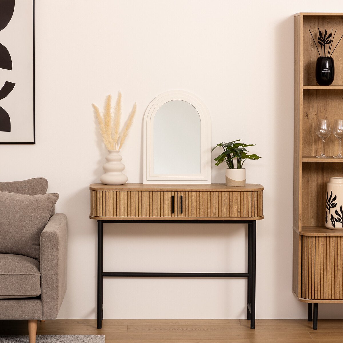 Espelho de parede EMILY branco em mdf 55cm