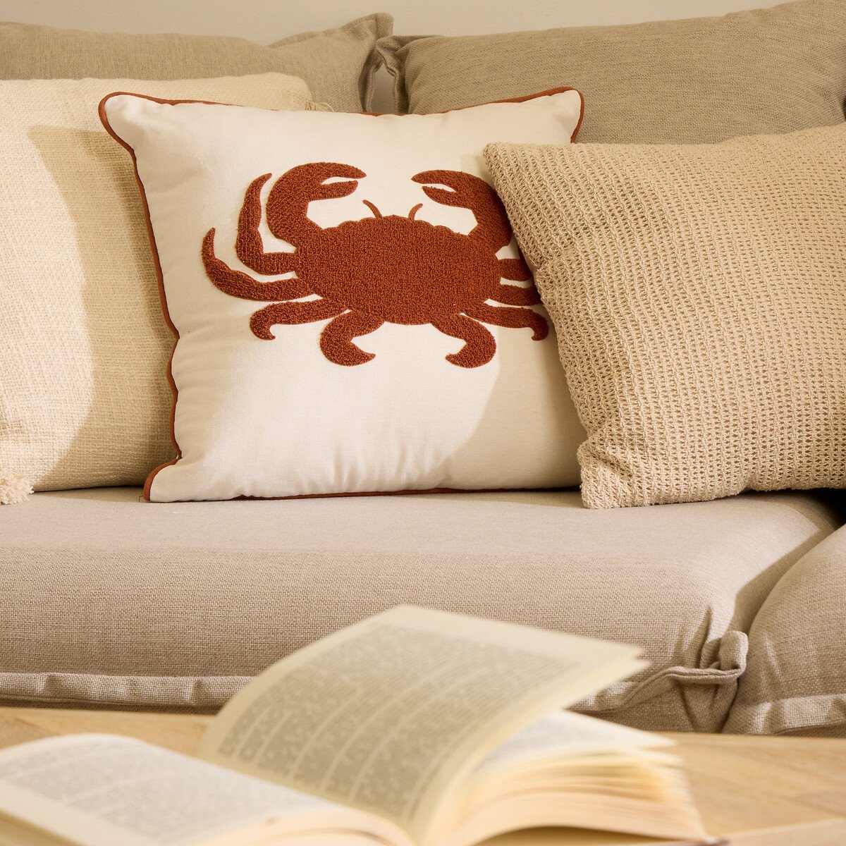 Almofada OCEANIA bege 40x40cm