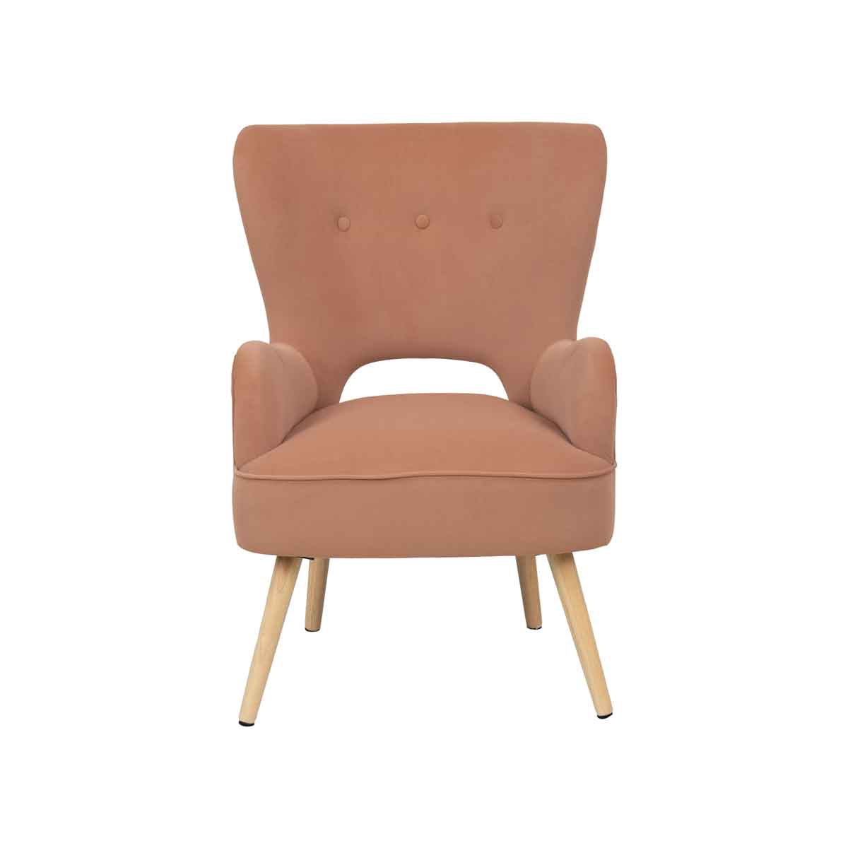 Cadeirão THOR rosa em veludo